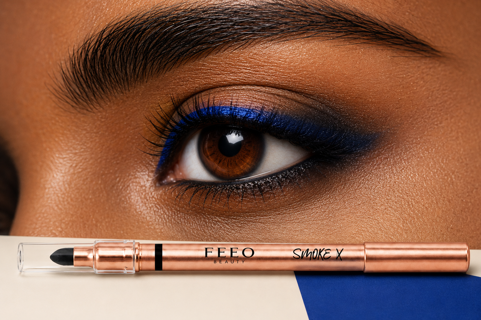 Royal Blue Smoke X kajal eye look